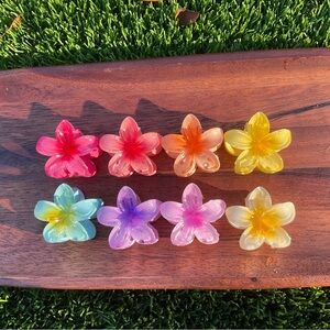 Flower mini hibiscus hair clip bundle